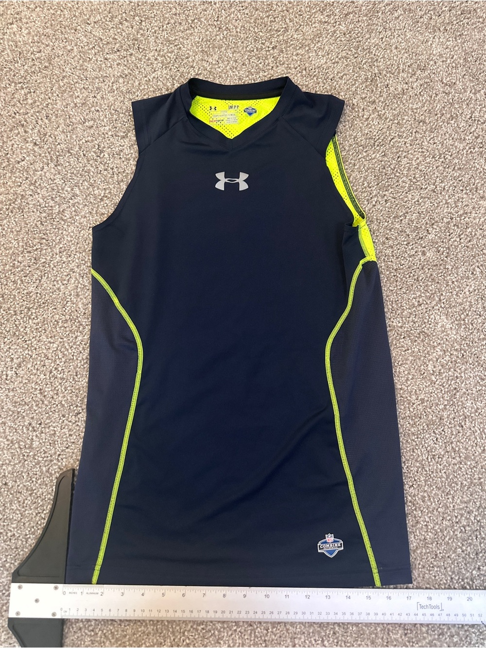 Under Armour Black & Neon Yellow Athletic Tank Draft Combine Exclusive